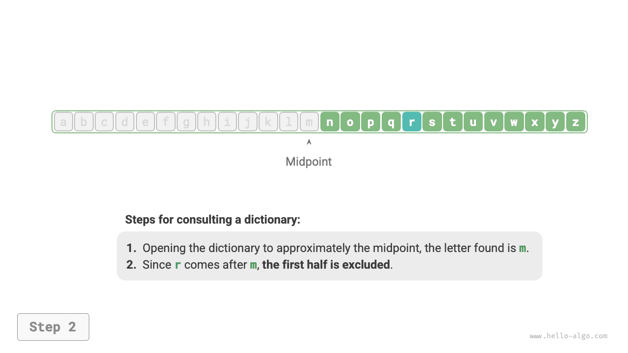 Бинарный поиск в словаре, шаг 2